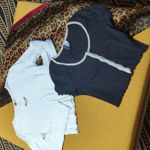 H&M divided lettuce edge semi-cropped tops LOT